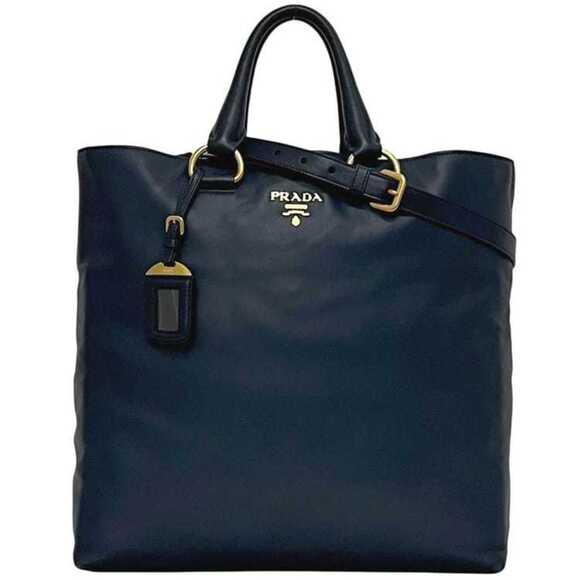 PRADA Blue Leather Shoulder Bag